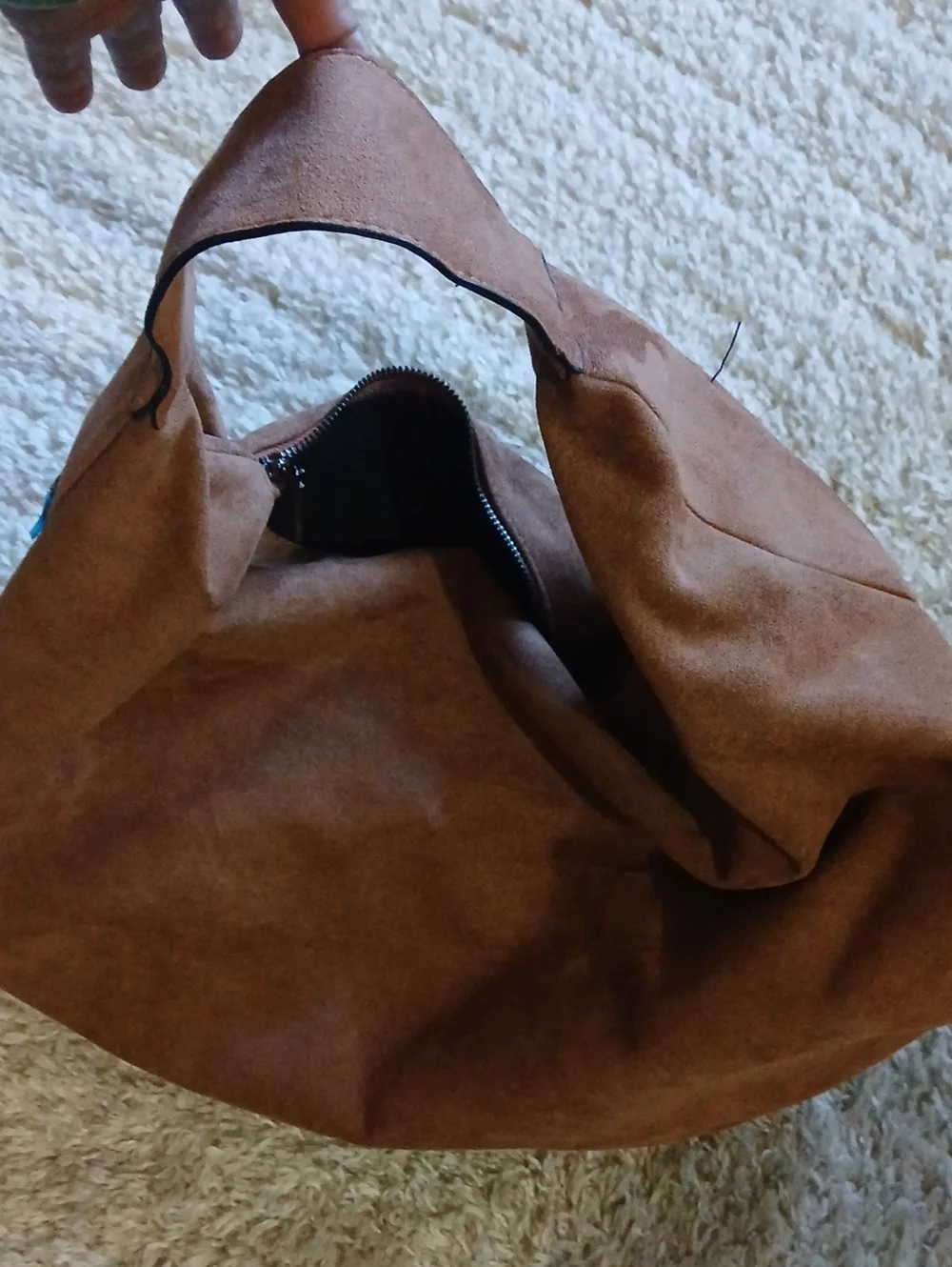NWOT FAUX SUEDE HOBO BAG